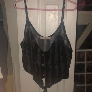 Blue and white striped tank top